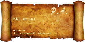 Pál Ariel névjegykártya